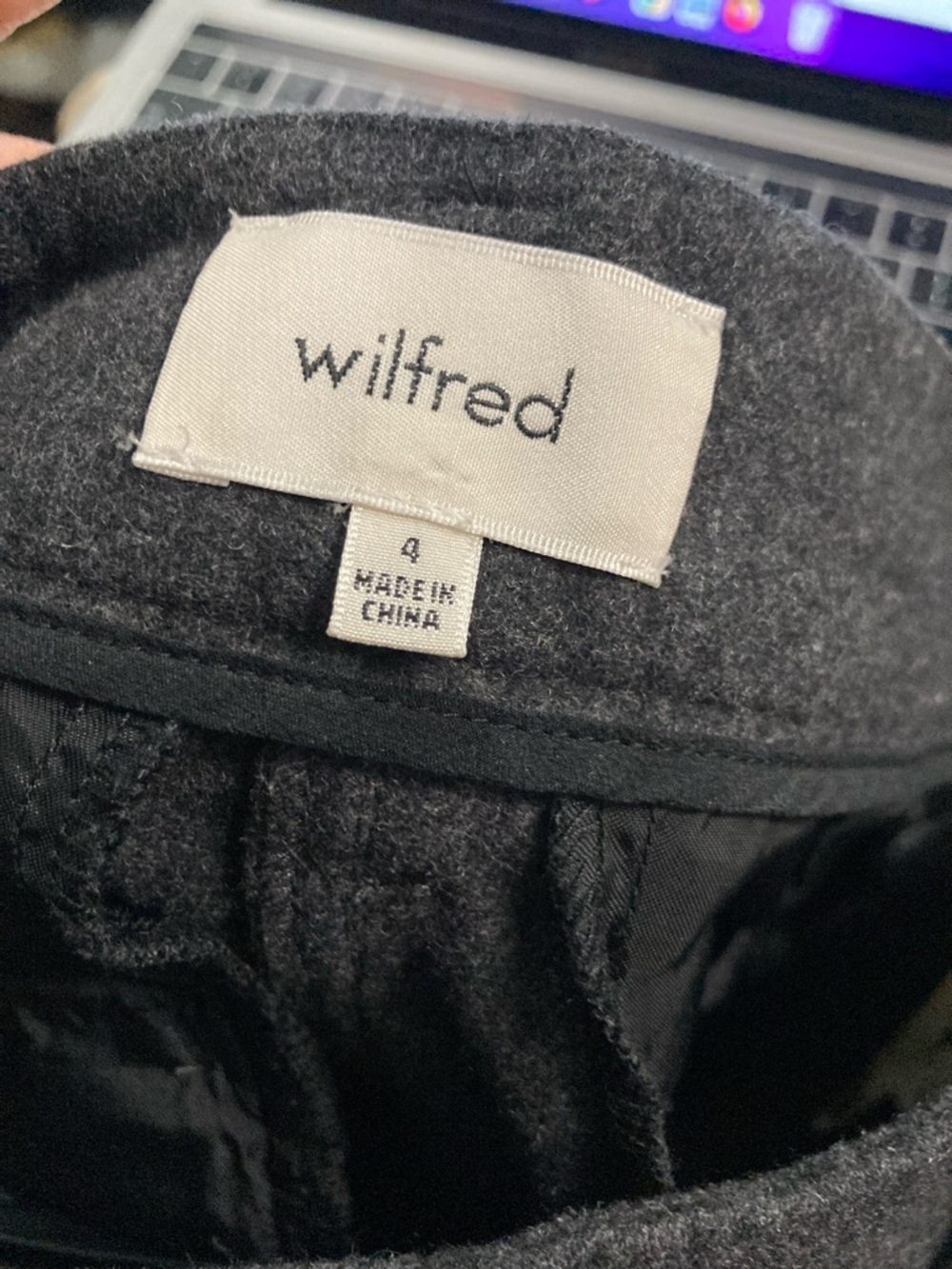 Artizia Wilfred Pants Trouser Cropped Wool Gray 4 - Picture 3 of 5